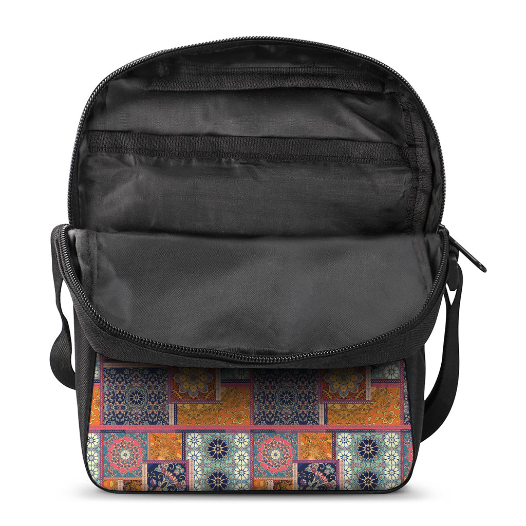 Ethnic Floral Patchwork Pattern Print Rectangular Crossbody Bag