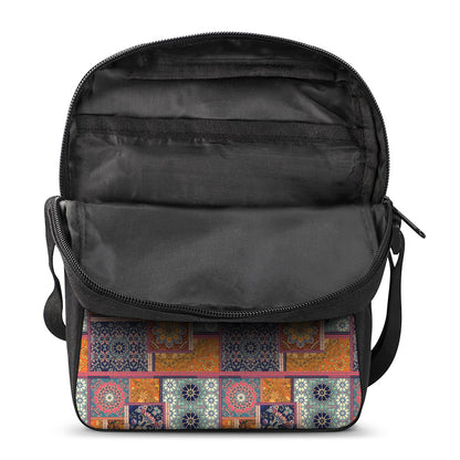 Ethnic Floral Patchwork Pattern Print Rectangular Crossbody Bag