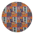 Ethnic Floral Patchwork Pattern Print Round Blanket