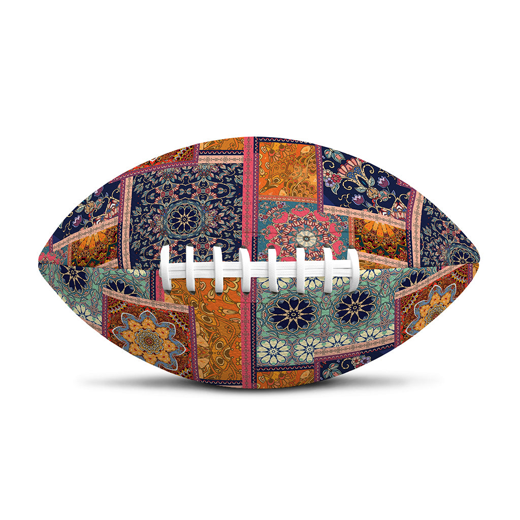 Ethnic Floral Patchwork Pattern Print Rugby Ball