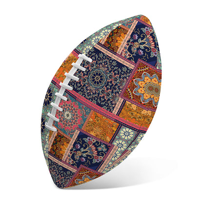 Ethnic Floral Patchwork Pattern Print Rugby Ball