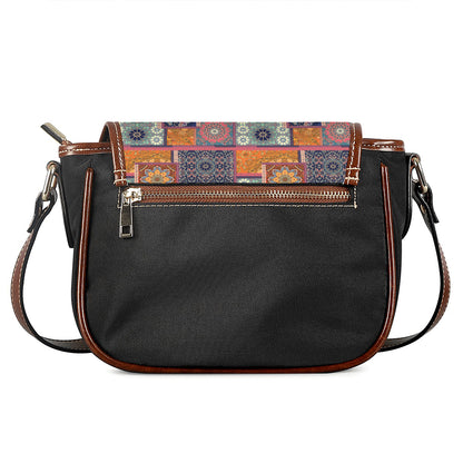Ethnic Floral Patchwork Pattern Print Saddle Bag