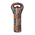 Ethnic Floral Patchwork Pattern Print Single Neoprene Wine Tote