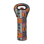 Ethnic Floral Patchwork Pattern Print Single Neoprene Wine Tote