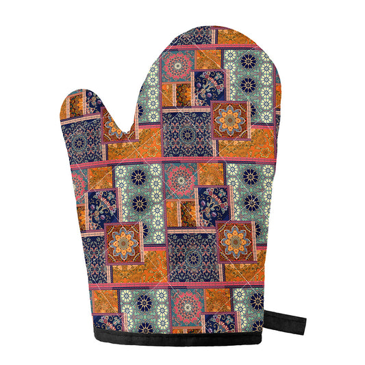 Ethnic Floral Patchwork Pattern Print Single Oven Mitt