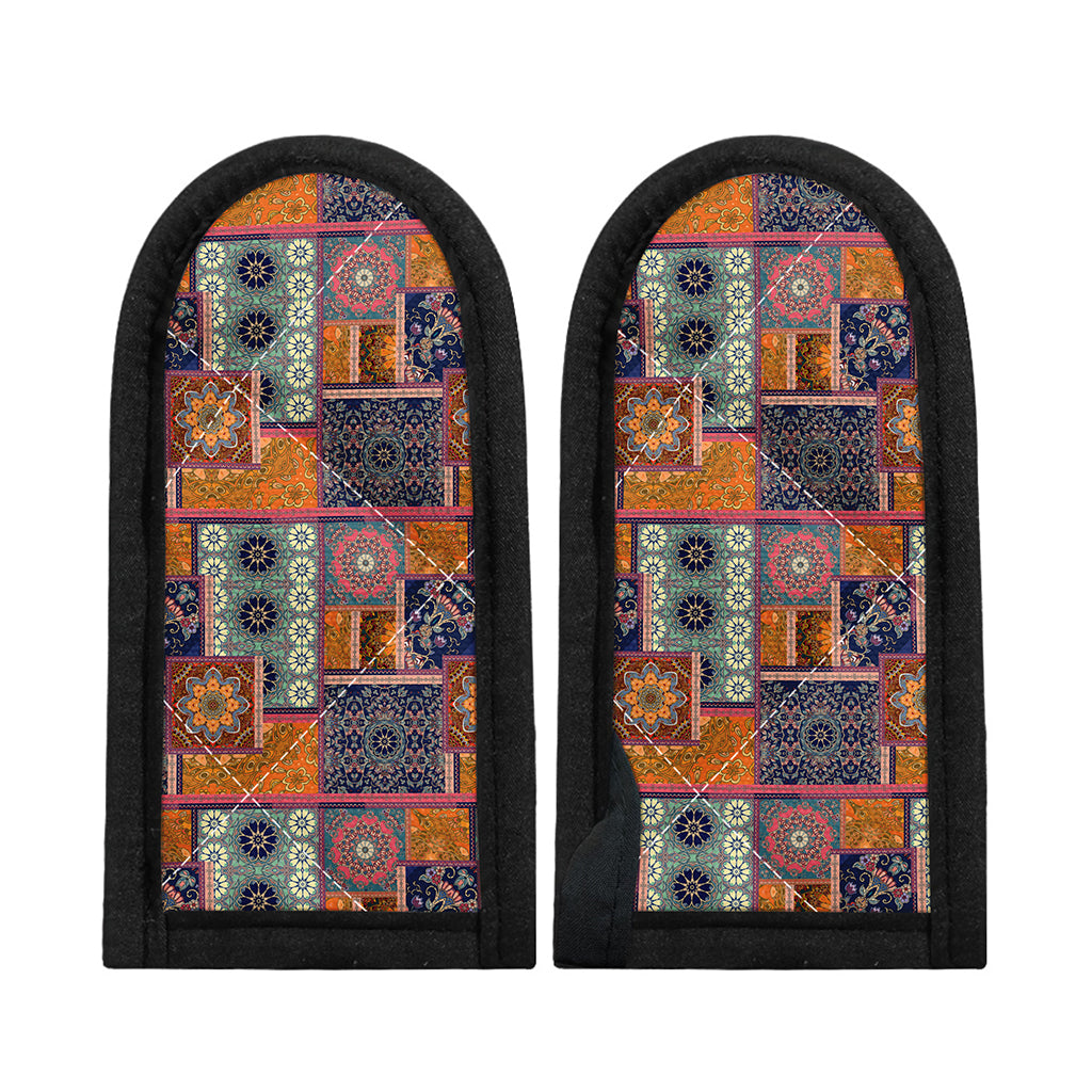 Ethnic Floral Patchwork Pattern Print Skillet Handle Cover