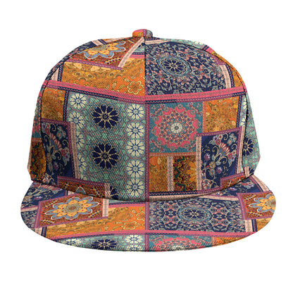 Ethnic Floral Patchwork Pattern Print Snapback Cap