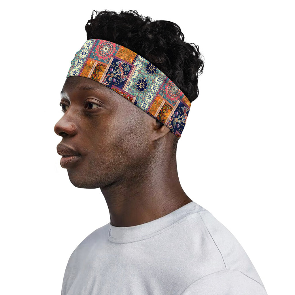 Ethnic Floral Patchwork Pattern Print Sports Headband