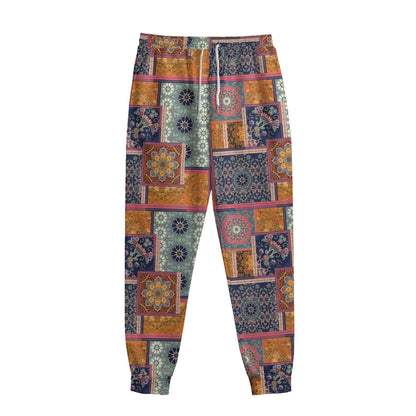 Ethnic Floral Patchwork Pattern Print Sweatpants