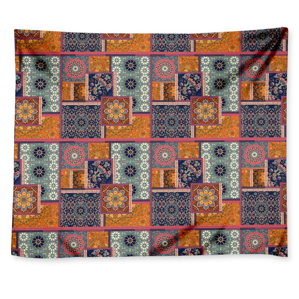 Ethnic Floral Patchwork Pattern Print Tapestry