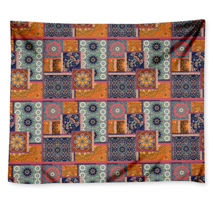 Ethnic Floral Patchwork Pattern Print Tapestry