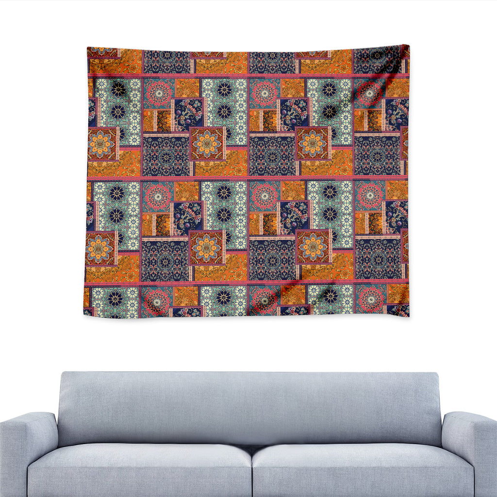 Ethnic Floral Patchwork Pattern Print Tapestry
