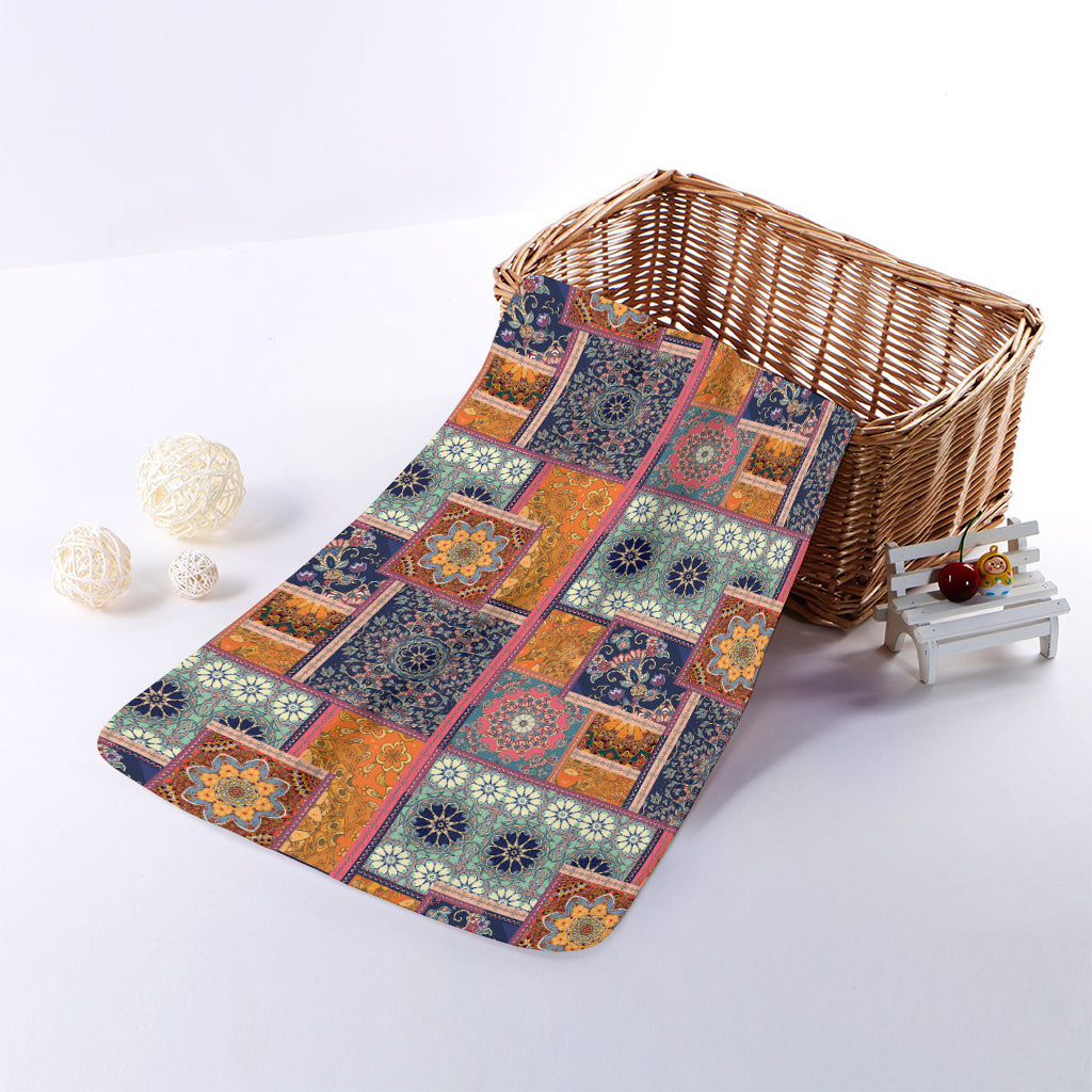 Ethnic Floral Patchwork Pattern Print Towel