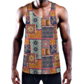 Ethnic Floral Patchwork Pattern Print Men's Workout Tank Top