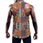 Ethnic Floral Patchwork Pattern Print Training Tank Top