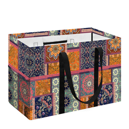 Ethnic Floral Patchwork Pattern Print Utility Tote Bag