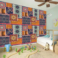 Ethnic Floral Patchwork Pattern Print Wall Sticker