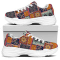 Ethnic Floral Patchwork Pattern Print White Chunky Shoes