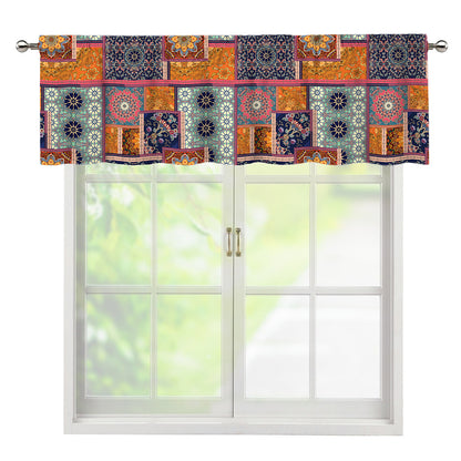 Ethnic Floral Patchwork Pattern Print Window Valance