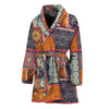 Ethnic Floral Patchwork Pattern Print Women's Bathrobe