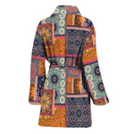 Ethnic Floral Patchwork Pattern Print Women's Bathrobe