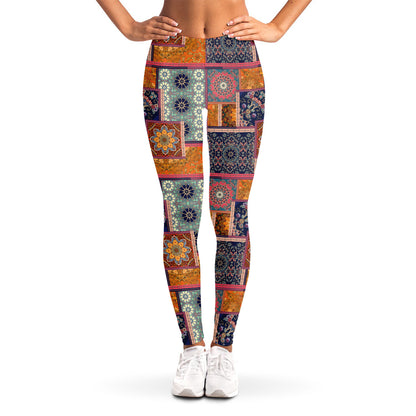 Ethnic Floral Patchwork Pattern Print Women's Leggings