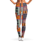 Ethnic Floral Patchwork Pattern Print Women's Leggings