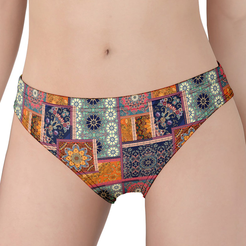 Ethnic Floral Patchwork Pattern Print Women's Panties