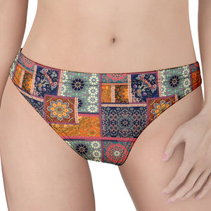 Ethnic Floral Patchwork Pattern Print Women's Thong