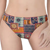 Ethnic Floral Patchwork Pattern Print Women's Thong