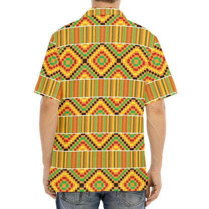 Ethnic Kente Pattern Print Aloha Shirt