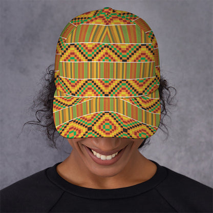 Ethnic Kente Pattern Print Baseball Cap