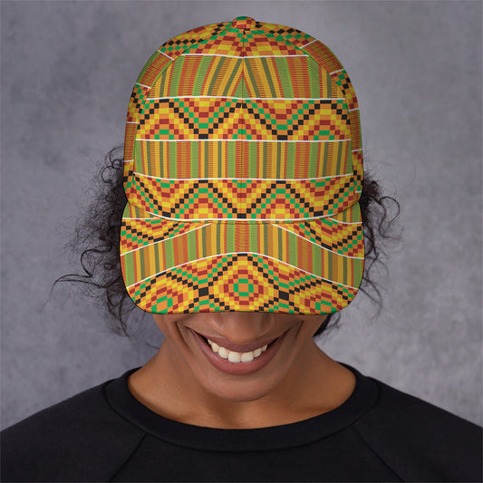 Ethnic Kente Pattern Print Baseball Cap