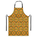 Ethnic Kente Pattern Print Bib Apron With Pocket