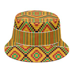 Ethnic Kente Pattern Print Bucket Hat