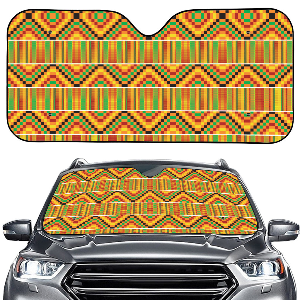 Ethnic Kente Pattern Print Car Windshield Sun Shade