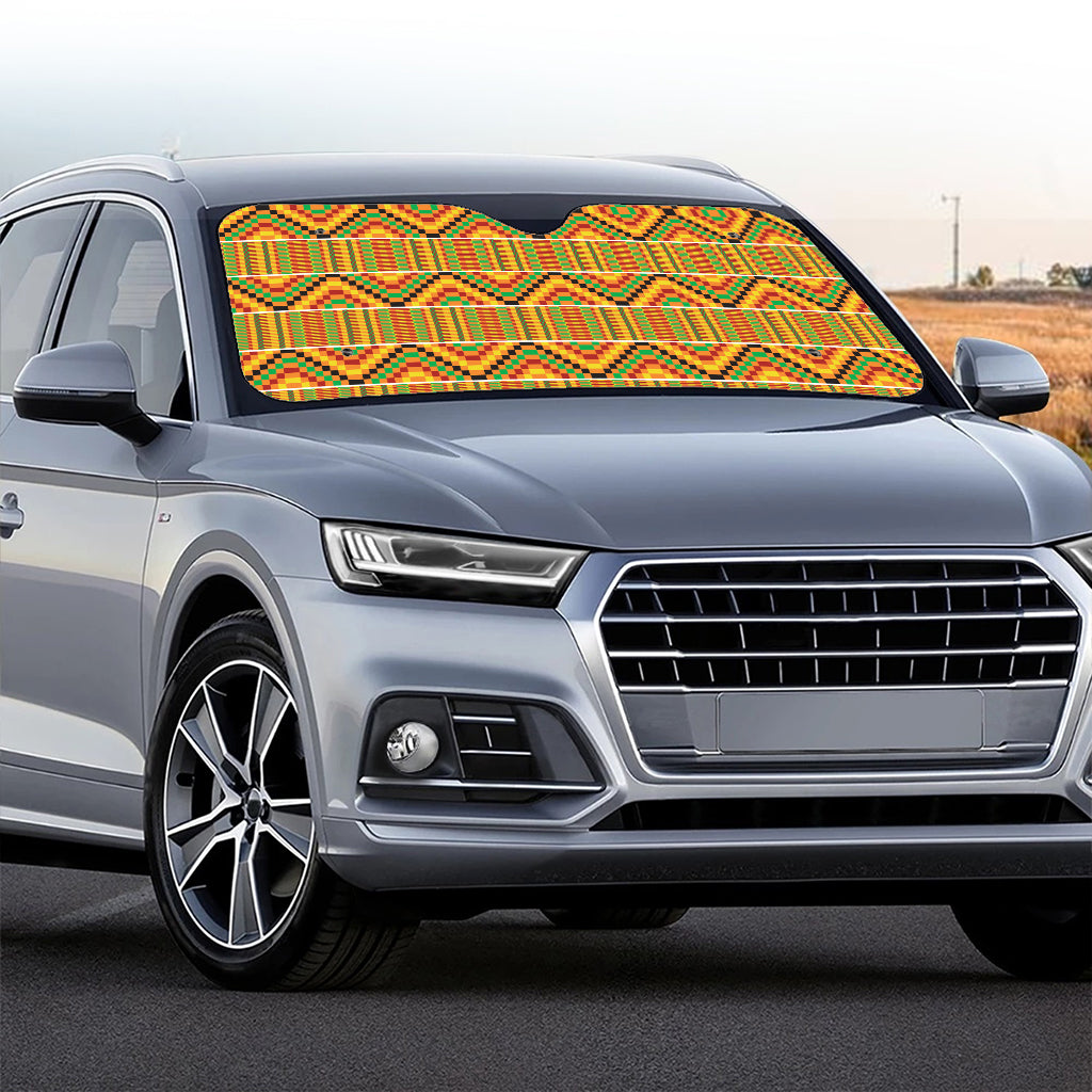 Ethnic Kente Pattern Print Car Windshield Sun Shade