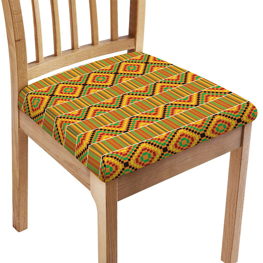 Ethnic Kente Pattern Print Chair Cushion Cover