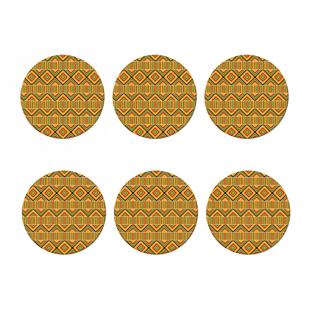 Ethnic Kente Pattern Print Coaster Set