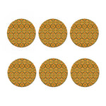 Ethnic Kente Pattern Print Coaster Set