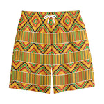 Ethnic Kente Pattern Print Cotton Shorts