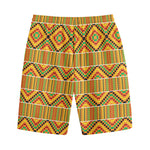 Ethnic Kente Pattern Print Cotton Shorts