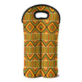 Ethnic Kente Pattern Print Double Neoprene Wine Tote