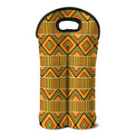 Ethnic Kente Pattern Print Double Neoprene Wine Tote
