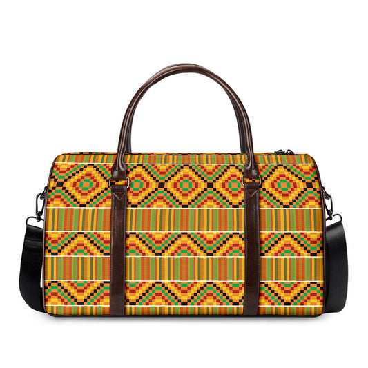 Ethnic Kente Pattern Print Duffle Bag