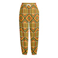 Ethnic Kente Pattern Print Fleece Lined Knit Pants