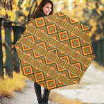 Ethnic Kente Pattern Print Foldable Umbrella