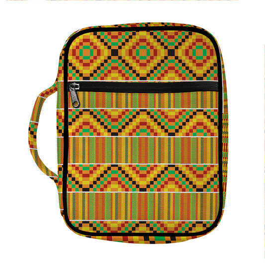 Ethnic Kente Pattern Print Front Pocket Bible Bag