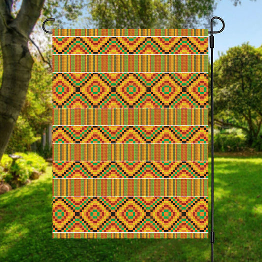 Ethnic Kente Pattern Print Garden Flag