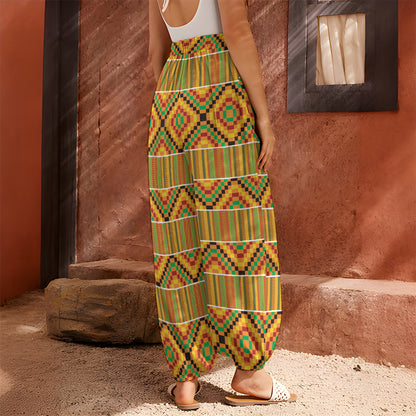 Ethnic Kente Pattern Print Harem Pants